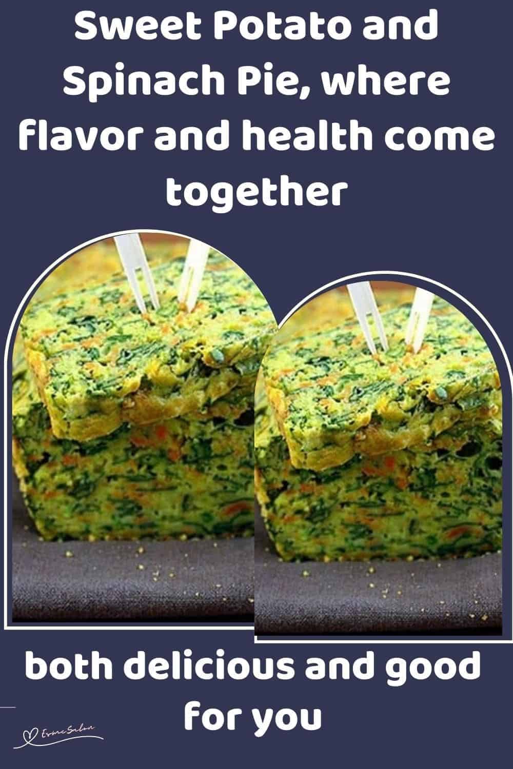 an image of cubes of Sweet Potato and Spinach Pie
