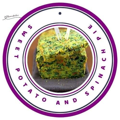 an image of cubes of Sweet Potato and Spinach Pie