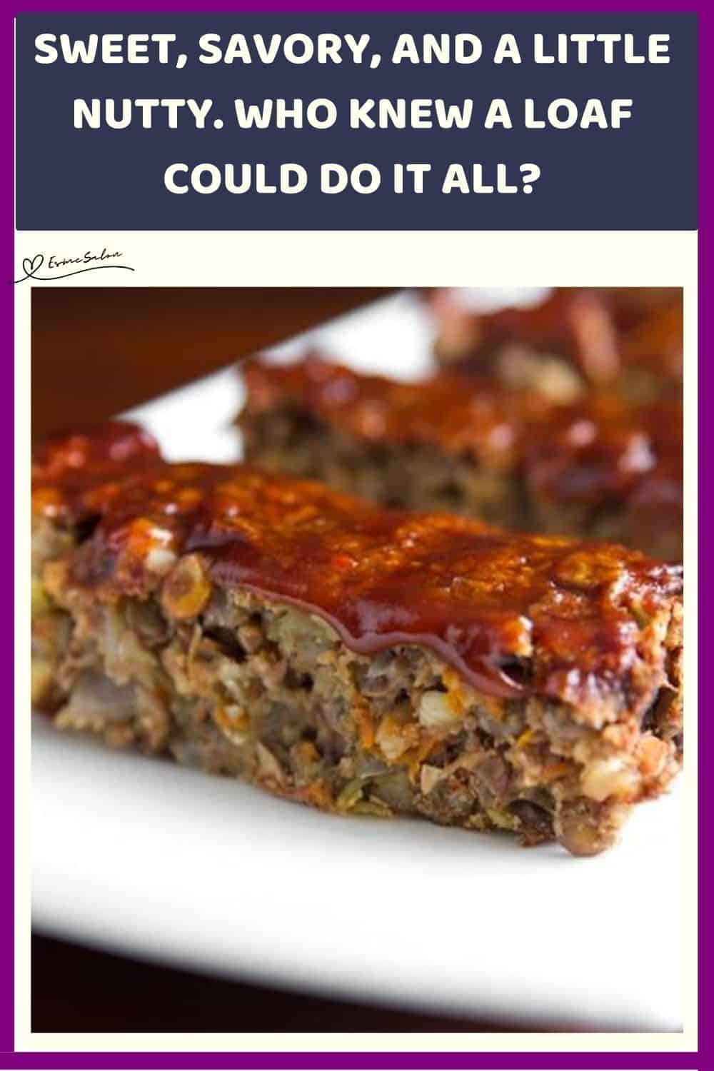 an image of a Glazed Lentil Walnut Apple Loaf
