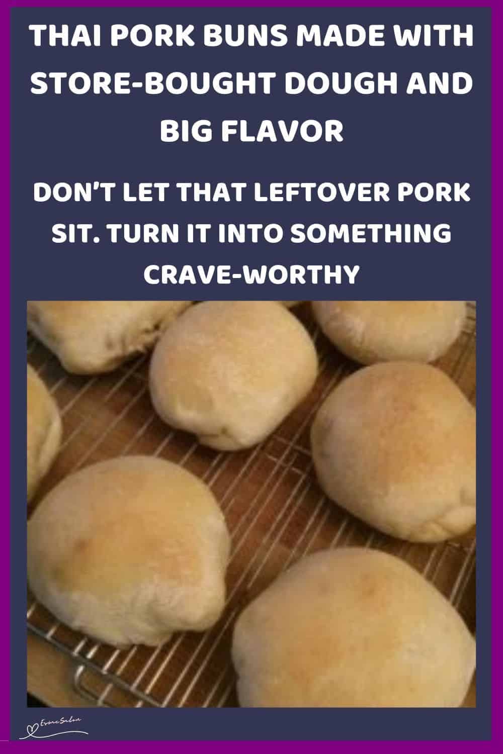 an image of Thai Pork Buns with a juicy filling and salad on the side