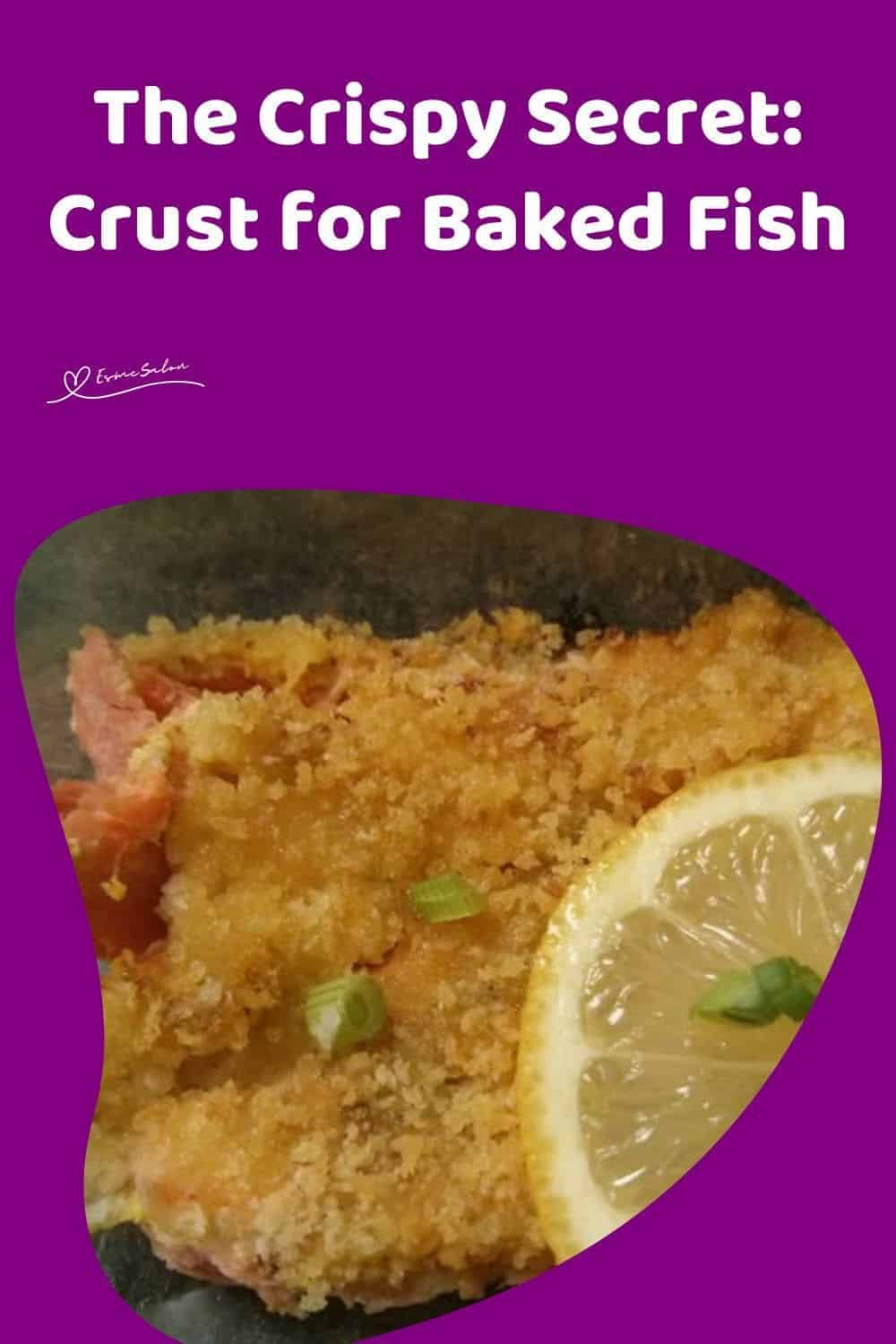 an image of fish with a crispy crust and a slice of lemon on the side