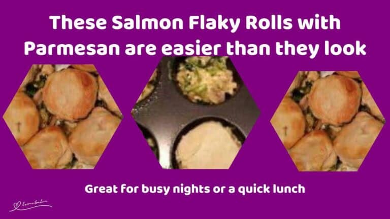 an image of a cupcake pan willed with Salmon Flaky Rolls