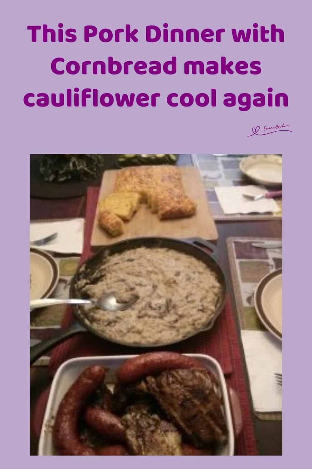 an image of BBQ Pork Dinner with Cornbread and sauce