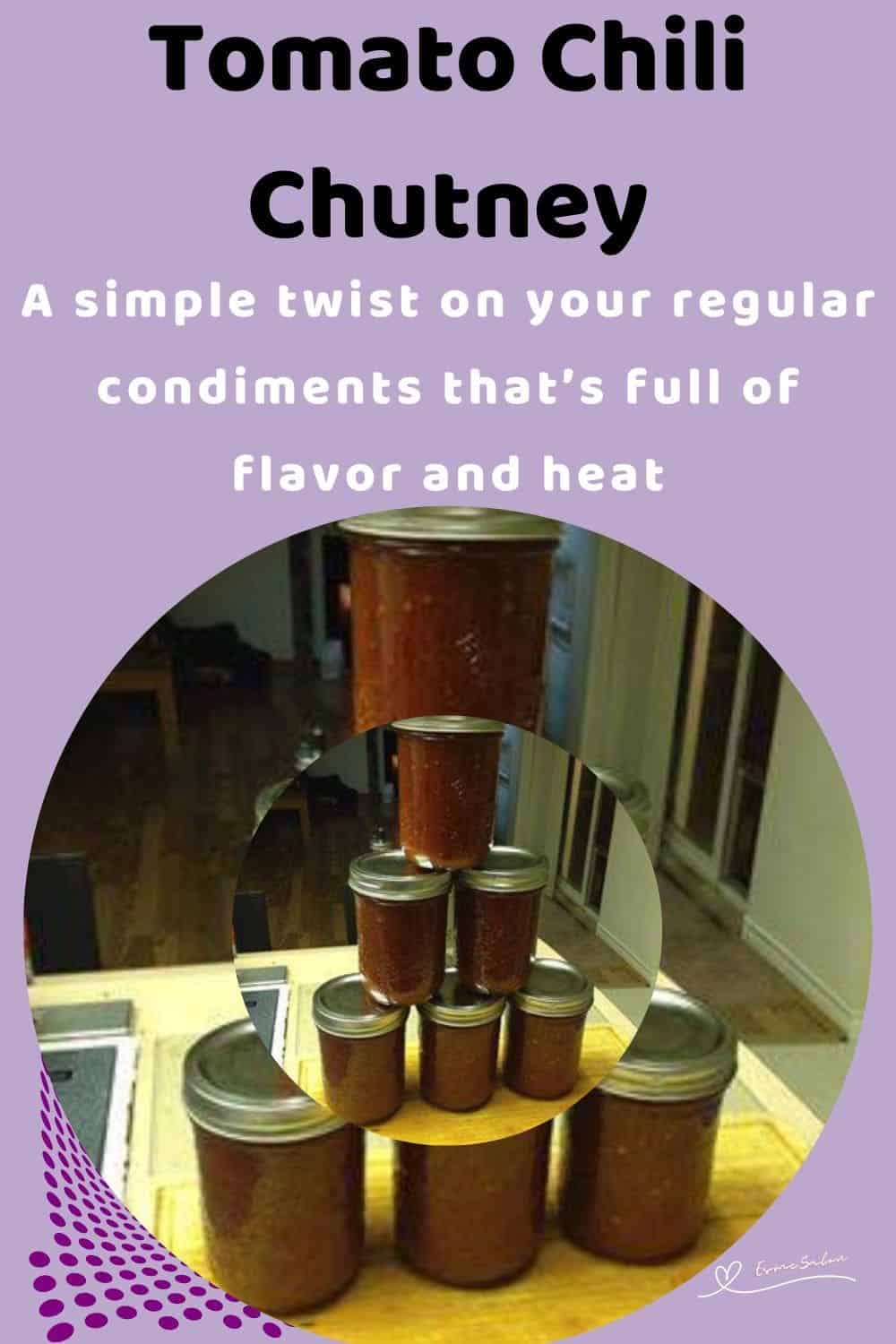 an image of 6 bottles of Tomato Chili Chutney