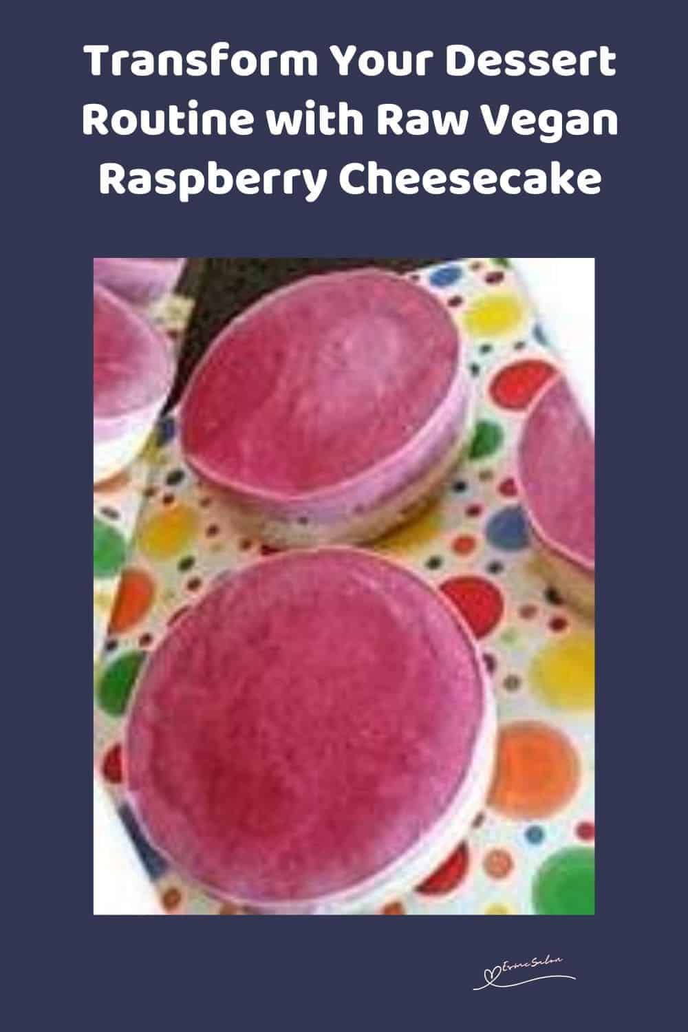 an image of mini pink and white Raw Vegan Raspberry Cheesecake