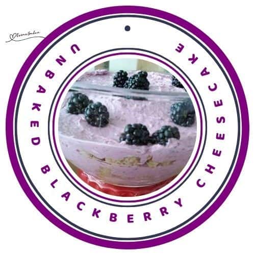 an image of an Unbaked Blackberry Cheesecake