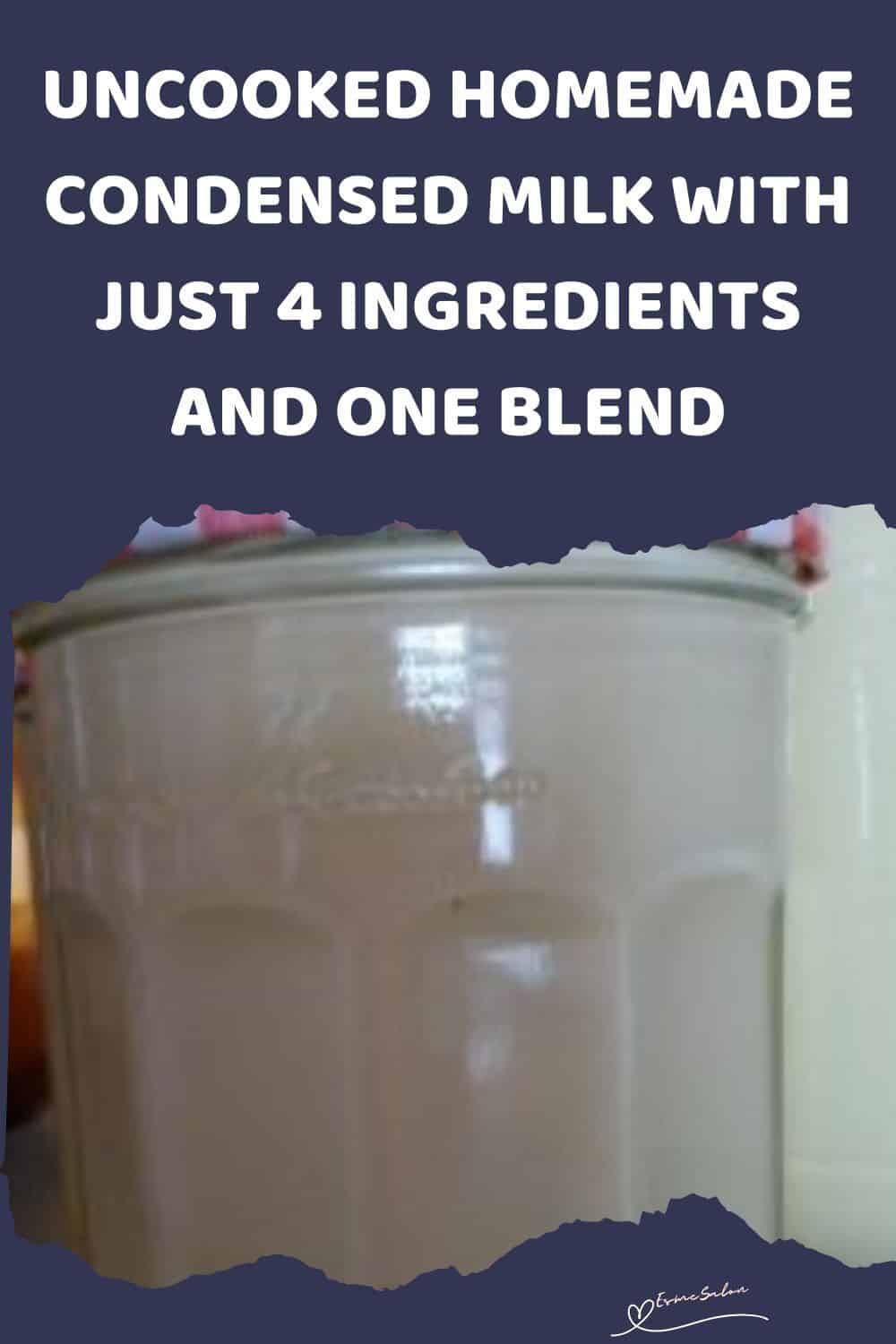 an image of a bottle of Uncooked Homemade Condensed Milk
