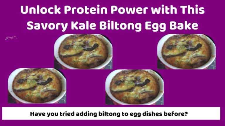 an image of a Kale Biltong Egg Bake in a red ramekin dish
