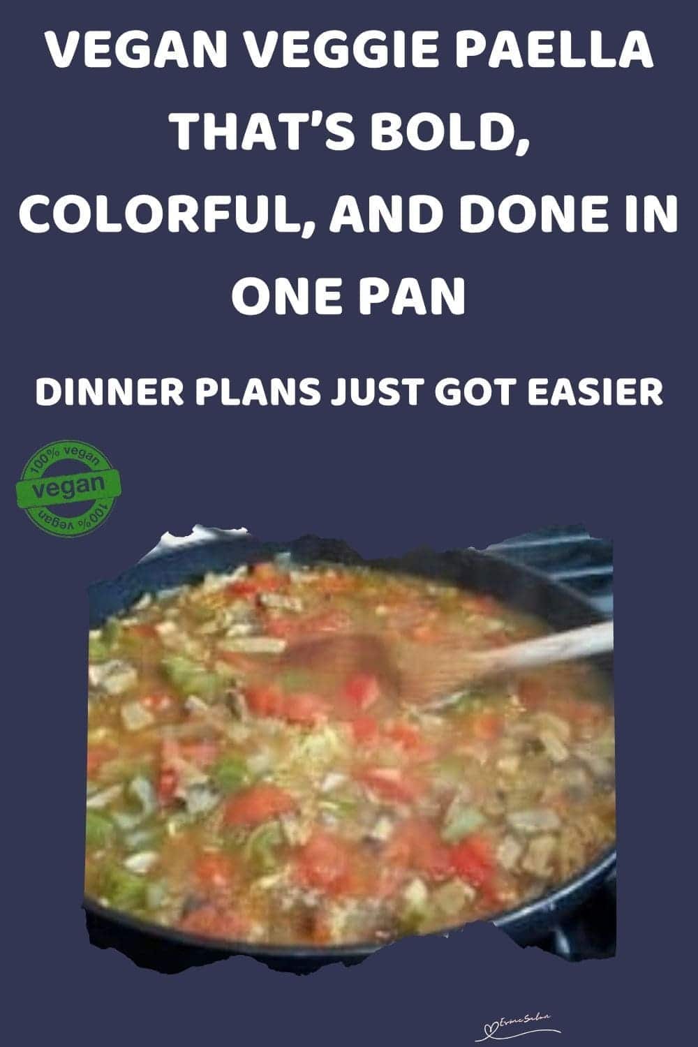 an image of a pan with Vegan Veggie Paella