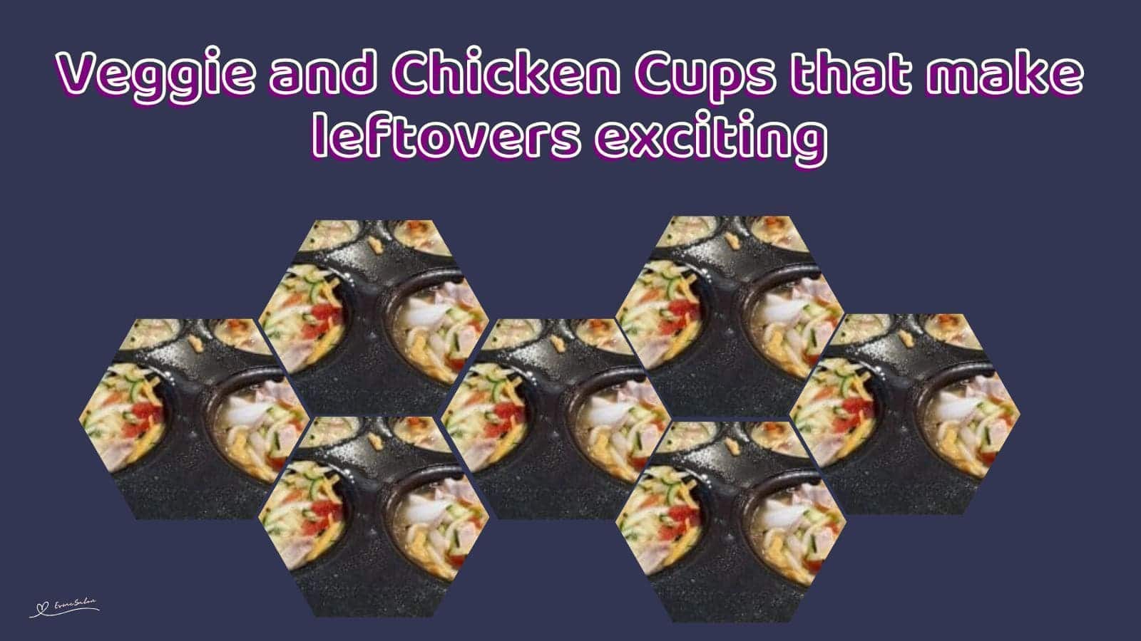 an image of Veggie and Chicken Cups in a cupcake tin