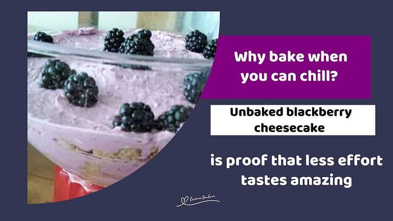 an image of an Unbaked Blackberry Cheesecake
