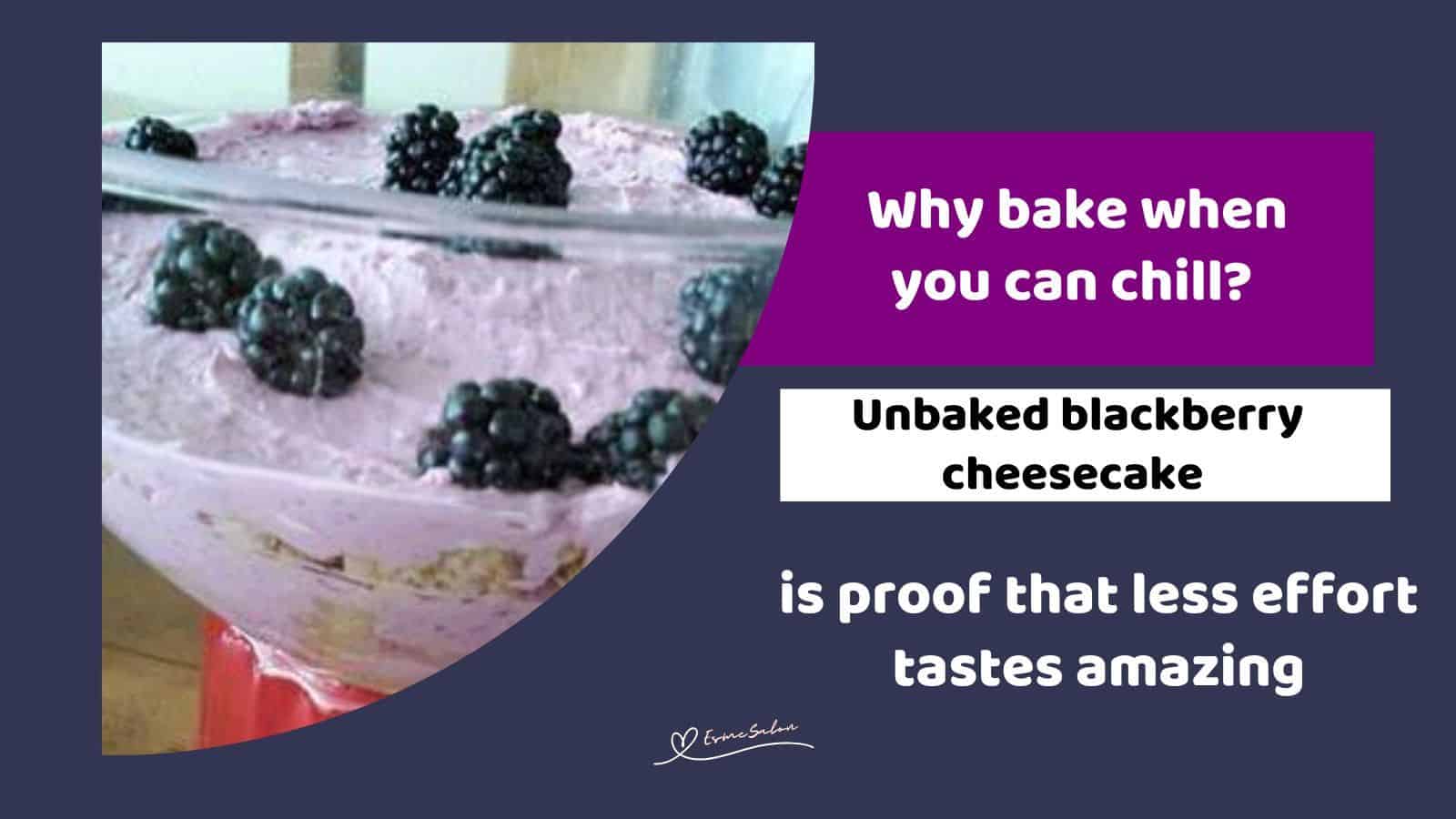 an image of an Unbaked Blackberry Cheesecake