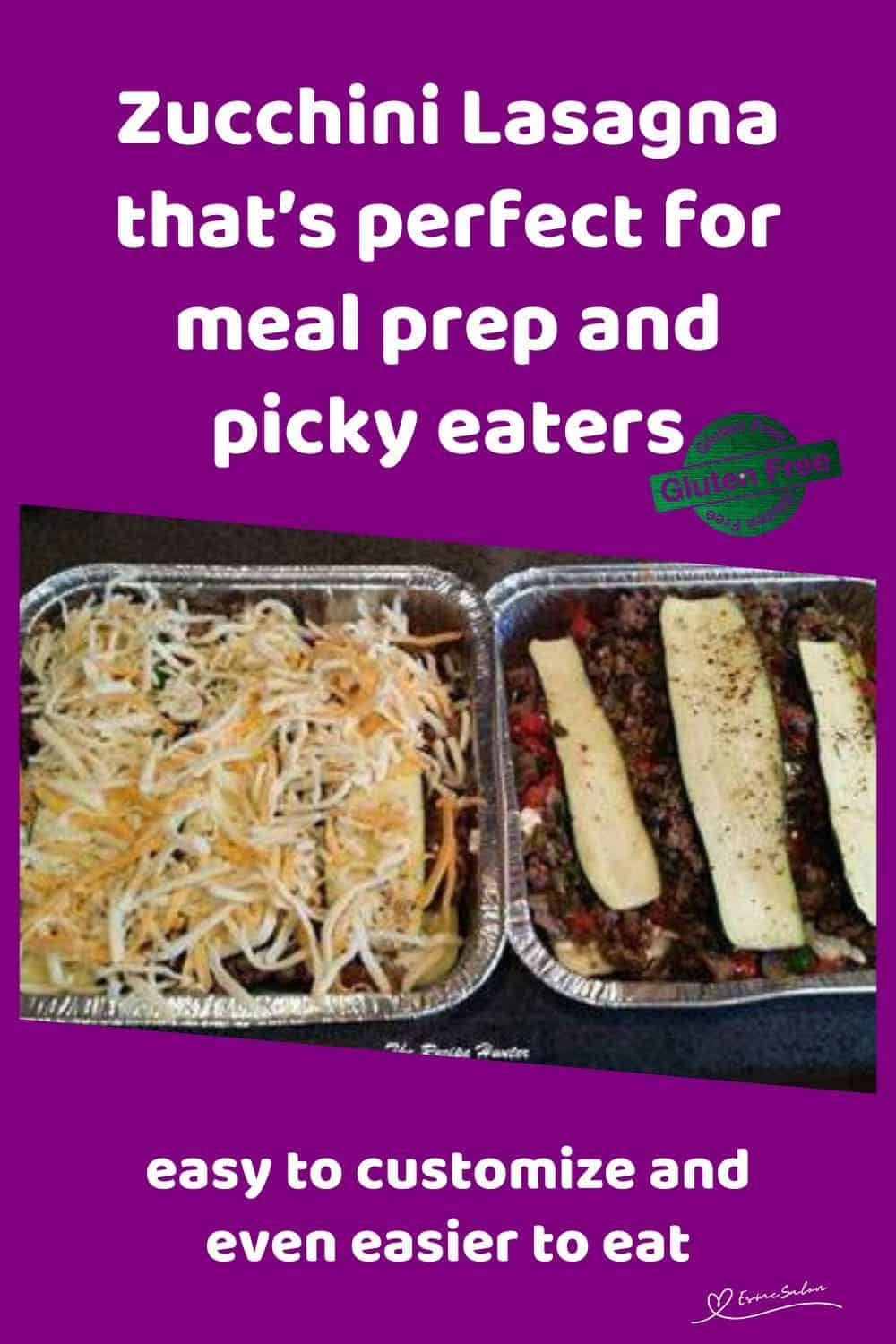 an image of tinfoil containers filled with Zucchini Lasagna