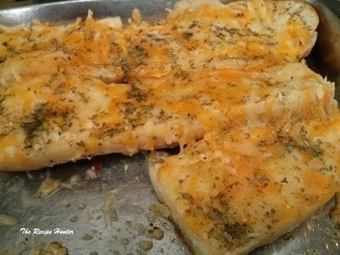 Bubbly Cheese Garlic Bread in a baking tray