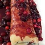 Cherry strudel in filo pastry
