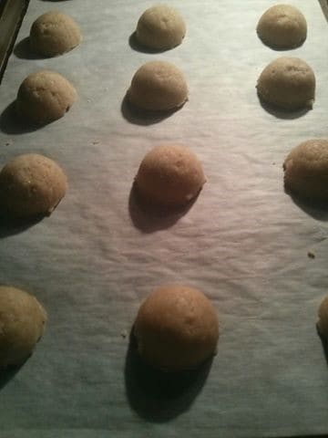 Ginger Snaps dough balls, ready to be baked