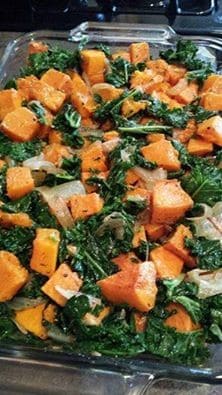Delicious Kale and Butternut as a side dish to accompany any meal, be it meat or as a vegan side dish