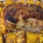 Pork Roast with butternut squash baked in the oven
