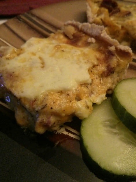 Homemade quiche with hardboiled egg and meat of your choice