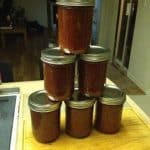 6 Consol bottles filled with Tomato Chili Chutney