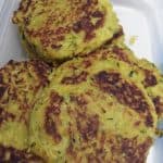 Zucchini patties baked in a pan