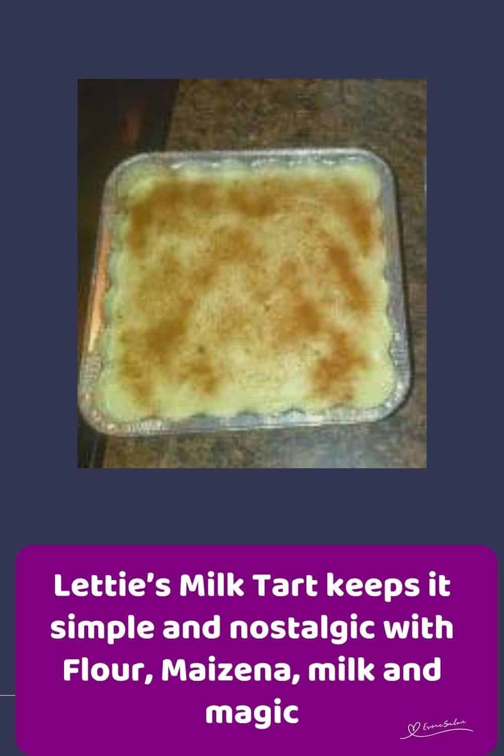 an image of a SA Milk tart in a tinfoil dish