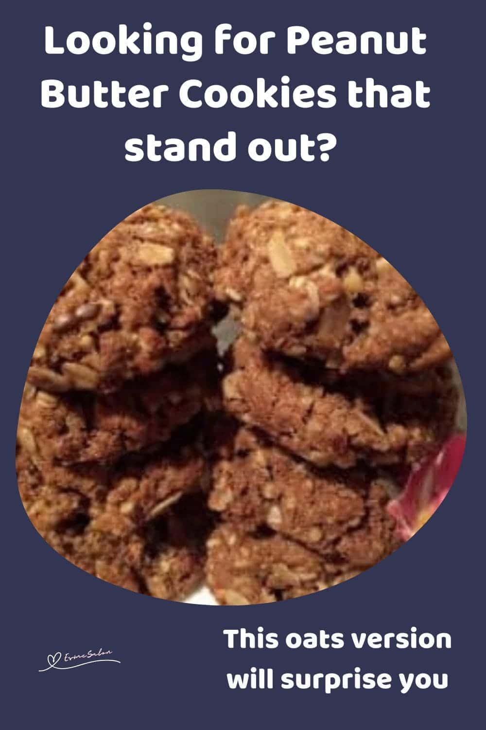 an image of a stack of Peanut Butter Cookies with Oats