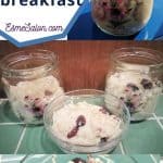 Steel-Cut Oats in a jar with extra fruit and nuts for breakfast