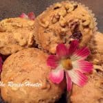 Caramel Banana Muffin Bread topped with walnuts
