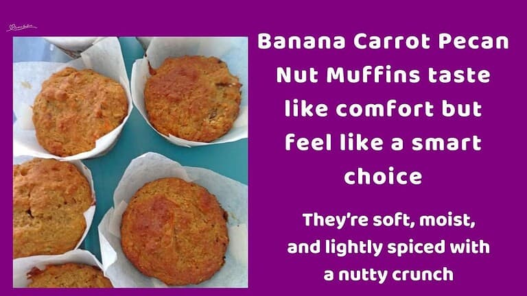 an image of Banana Carrot Pecan Nut Muffins in cupcake liners