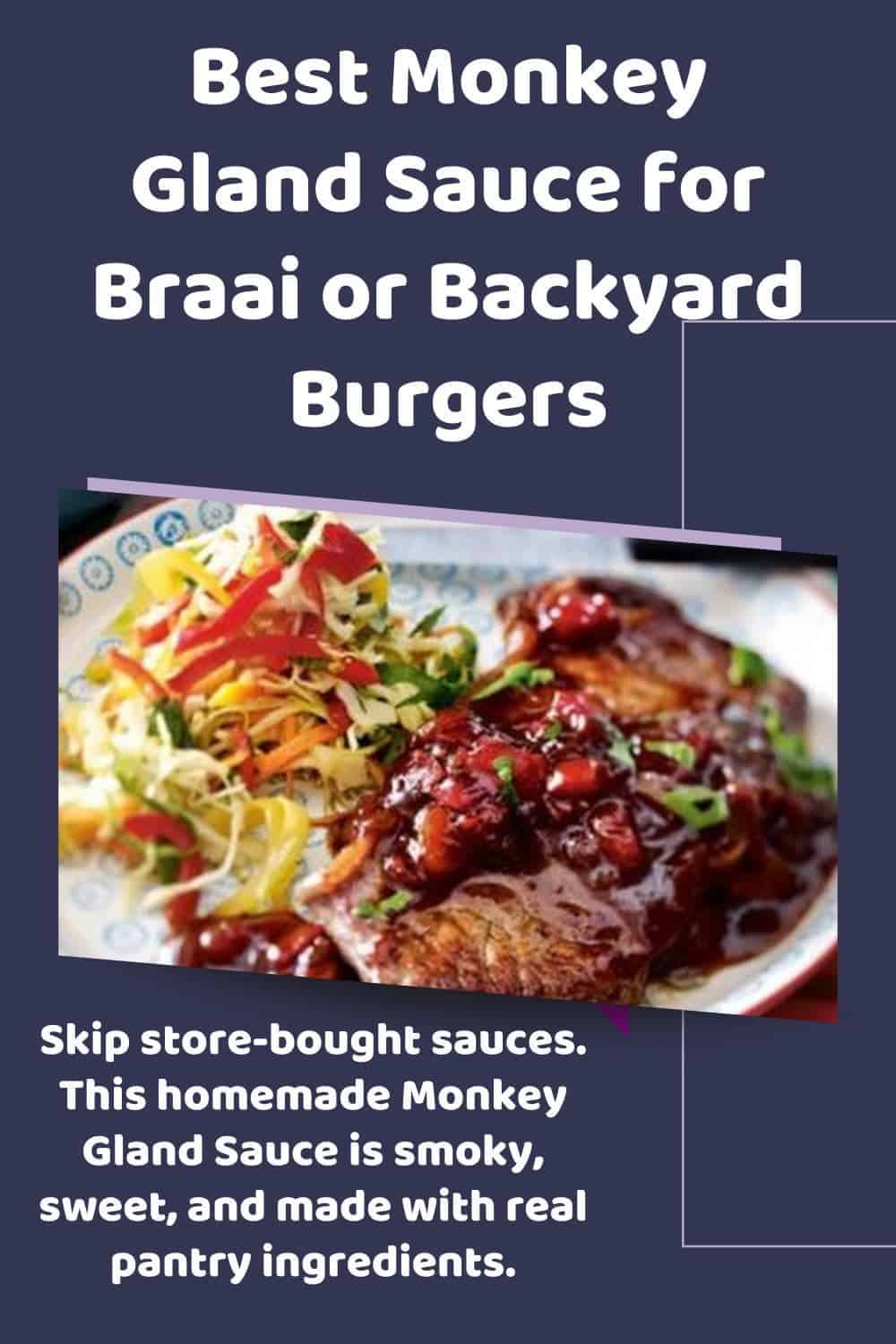 an image of Monkey Gland Sauce on a steak with a side of salad