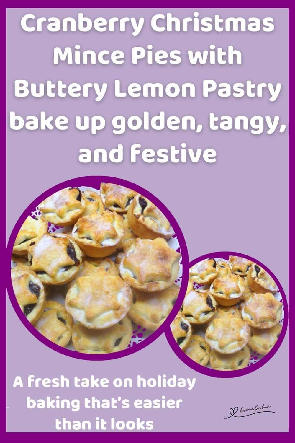 an image of Christmas Mince Pies with a star decoration and an icing sugar dusting