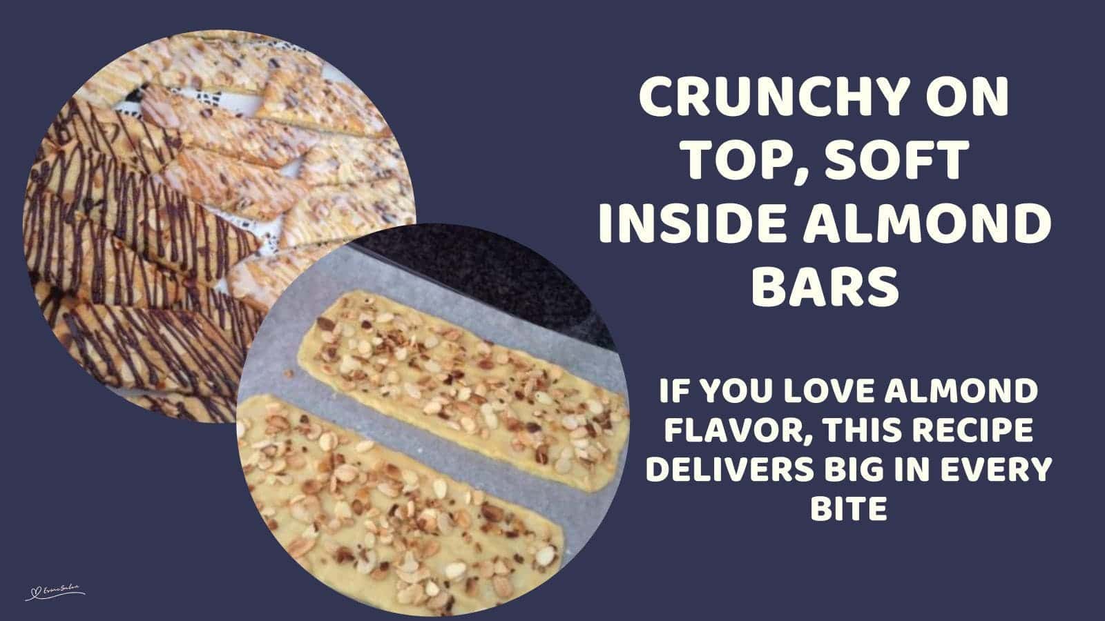 an image of Almond Bars topped with almonds or chocolate drizzle