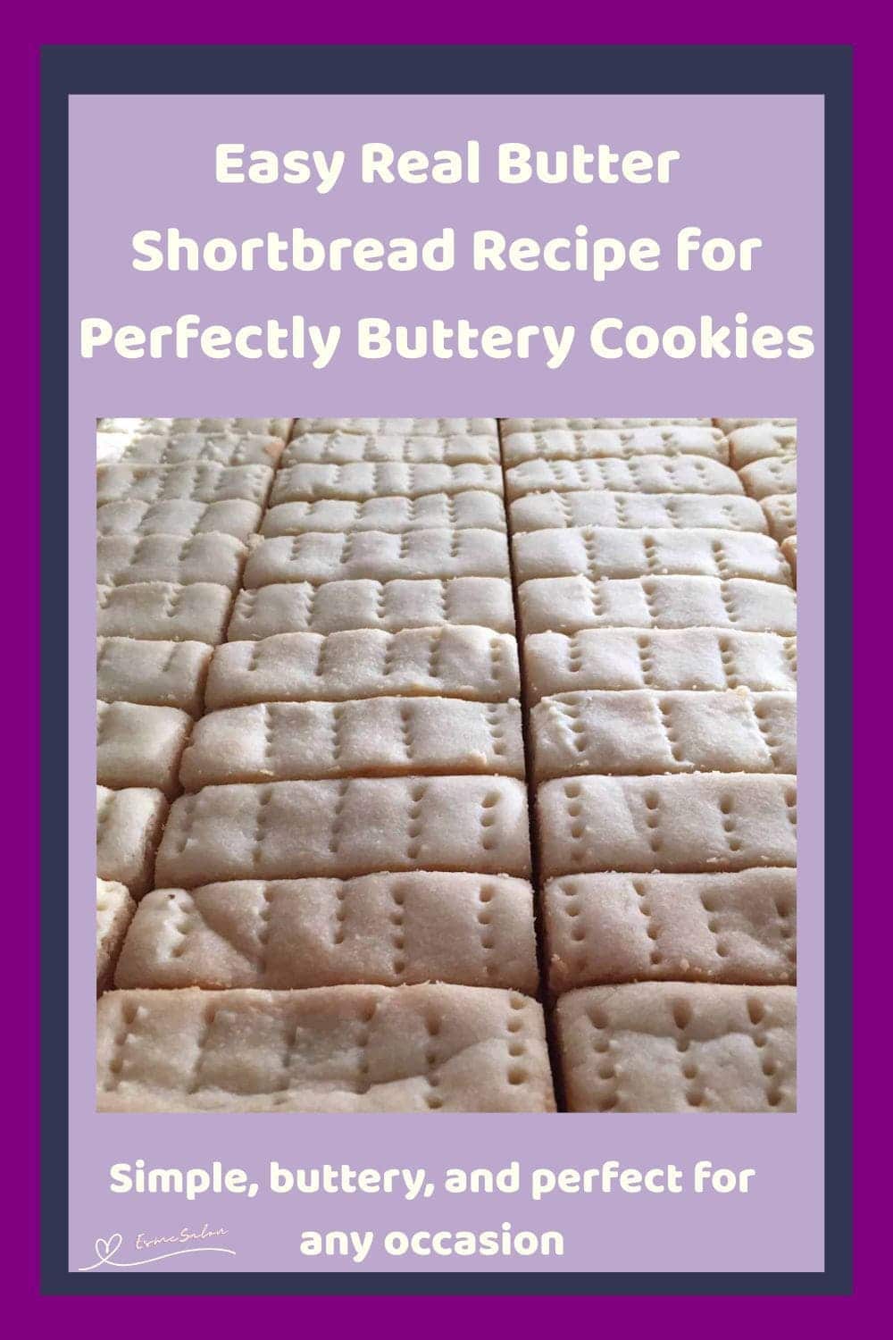 an image of a flat tray with Real Butter Shortbread sliced in finger strips and pricked