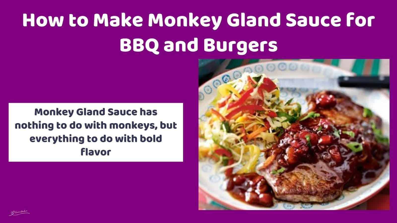 an image of Monkey Gland Sauce on a steak with a side of salad