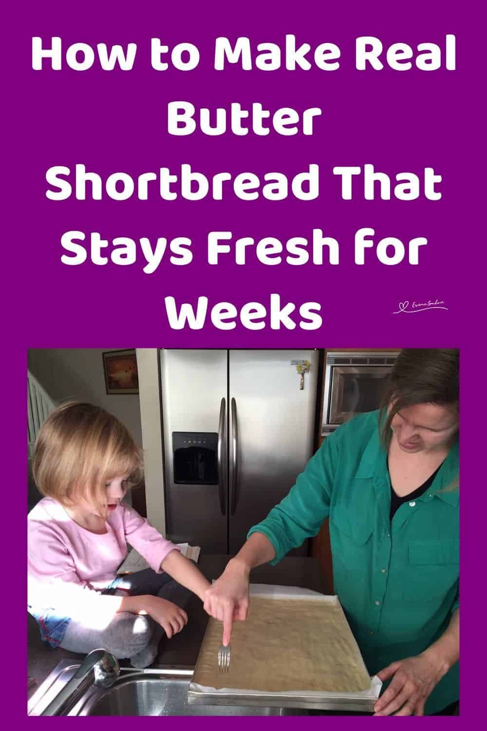 an image of a flat tray with Real Butter Shortbread sliced in finger strips and pricked