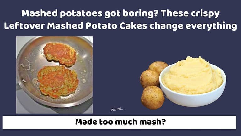 an image of 2 Leftover Mashed Potato Cakes in a pan