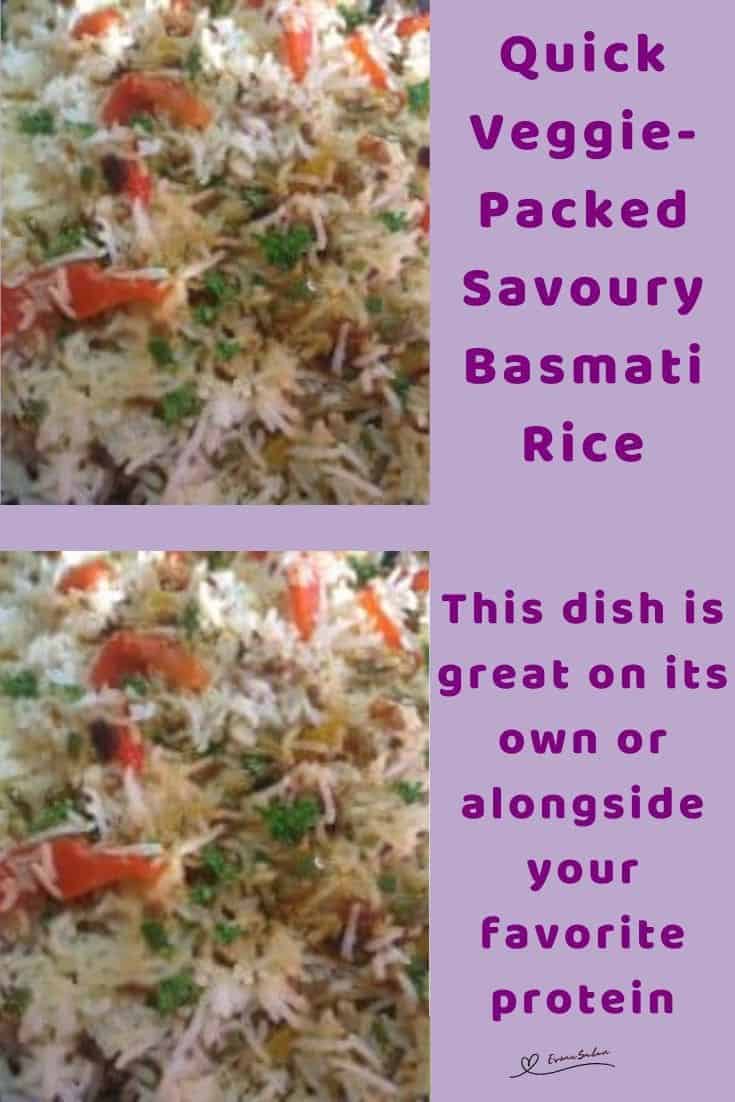 an image of a Savoury Basmati Rice dish with veggies