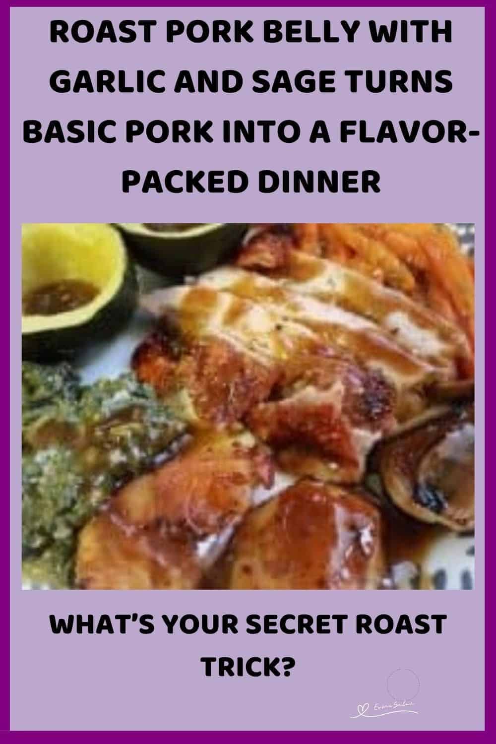 an image of Roast Pork Belly with veggies on the side