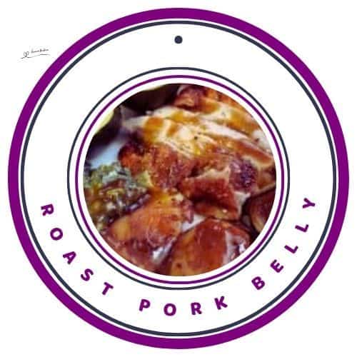 an image of Roast Pork Belly with veggies on the side