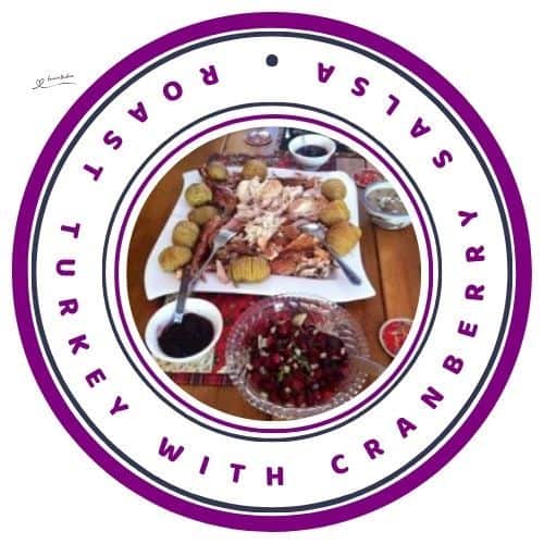 an image of a plate with Roast Turkey with Zesty Cranberry Salsa
