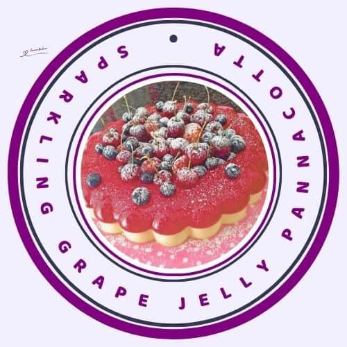 an image of a Sparkling Grape Jelly Pannacotta with frosted berries