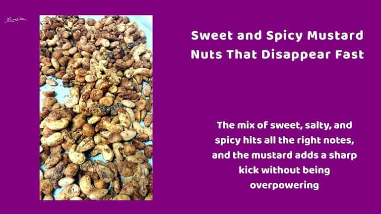 an image of a plate with Spicy Mustard Nuts