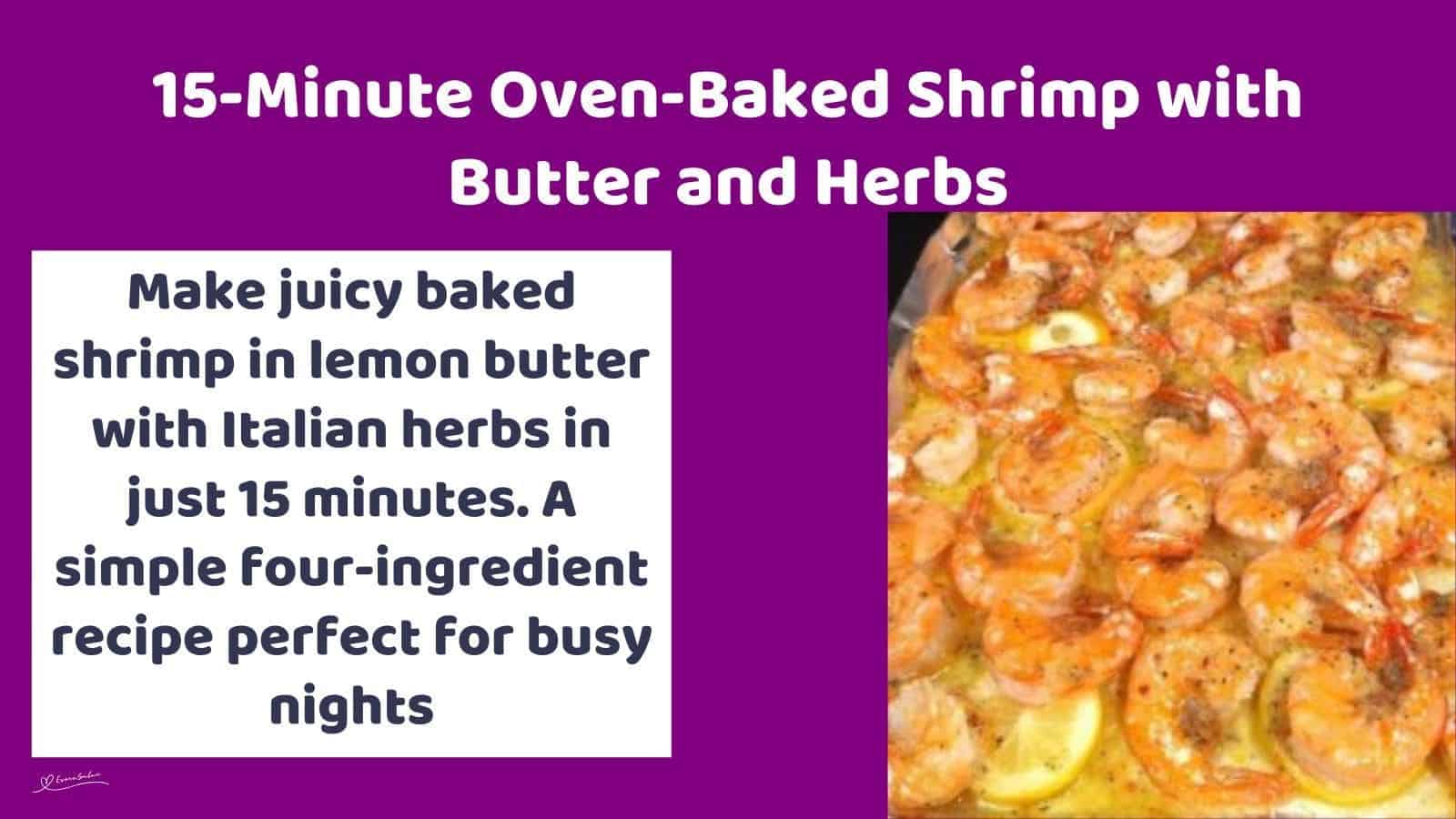 an image of a tray of Baked Lemon Butter Shrimp