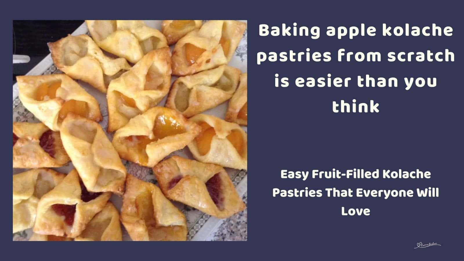 an image of Kolache Pastries with apple and apricot filling