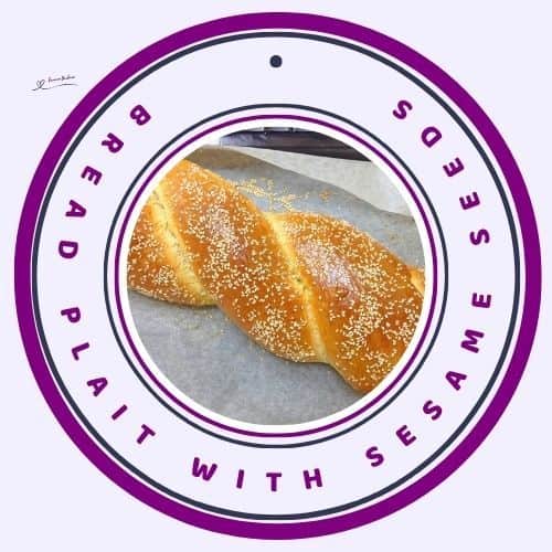 an image of a Bread Plait with Sesame Seeds baked to golden perfection