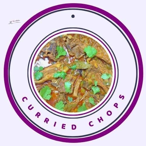 an image of Curried Chops garnished with fresh coriander