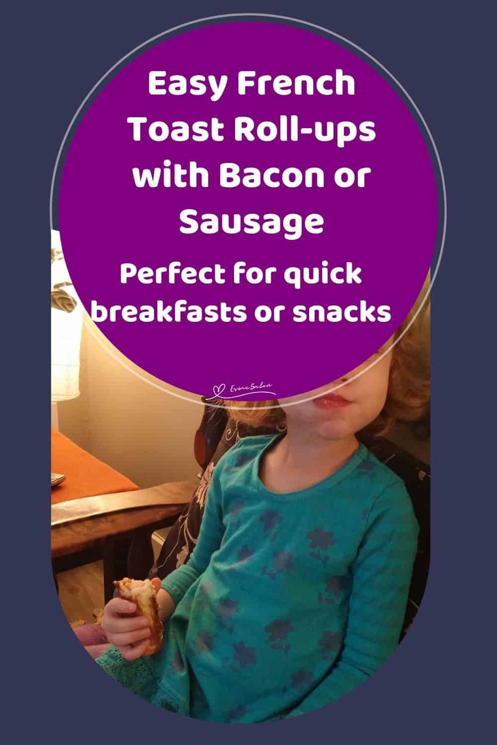 an image of 2 French Toast Roll-ups on a plate