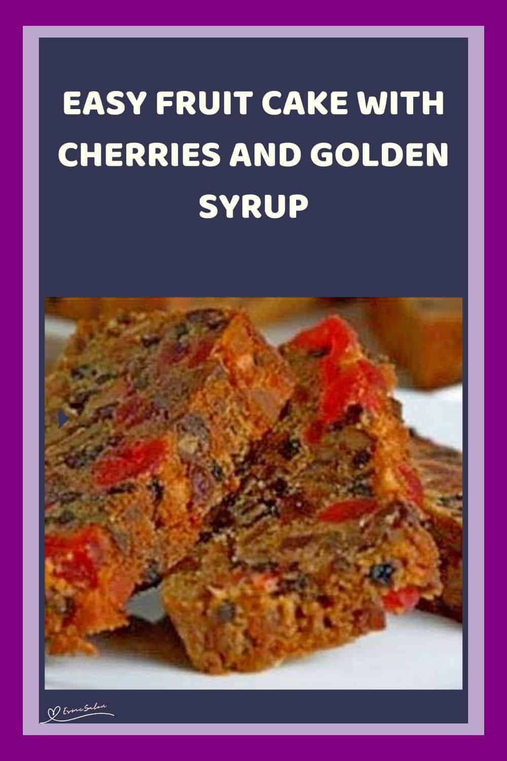 an image of 3 slices of Easy Fruit Cake