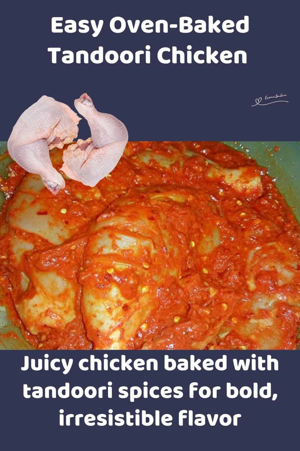 an image of Tandoori Chicken pieces ready for the oven to be baked